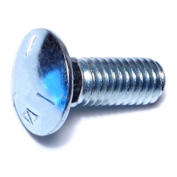 Midwest Fastener Carriage Bolt, Square Neck, 16 (Coarse), 1 in L, Steel, Zinc Plated, 100 PK 07498 - main